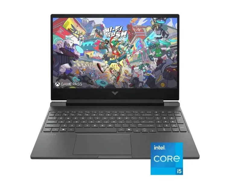 Silver 15.6 inch gaming laptop closed lid smooth matte finish