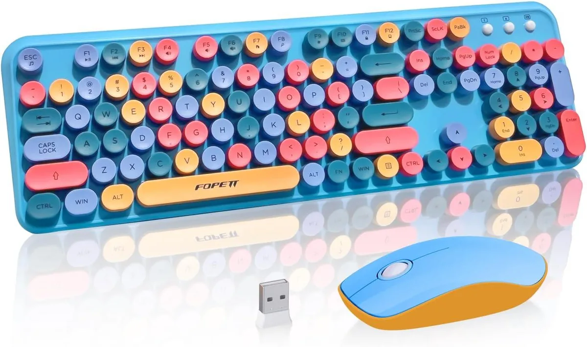 TUKO TUKO Wireless Gaming Keyboard and Mouse Combo 105 Keys 2.4 GHz Blue — produktbild