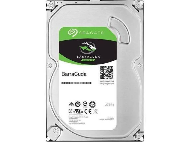 Silver 3.5 inch SATA hard drive with black label