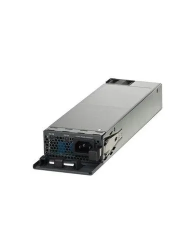 Silver rectangular redundant power supply unit with handle and ventilation grille