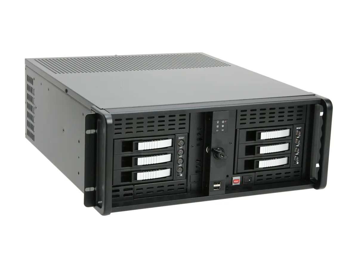 iStarUSA Inc. iStarUSA Inc. D-406-B6SA-SILVER-ND 4U Server Chassis 6 Hot-Swap Bays 20.8" Depth — fotografie produktu