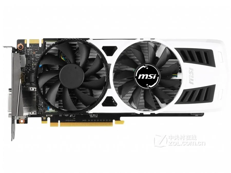MSI GeForce GTX 950 dual-fan graphics card, black and grey finish