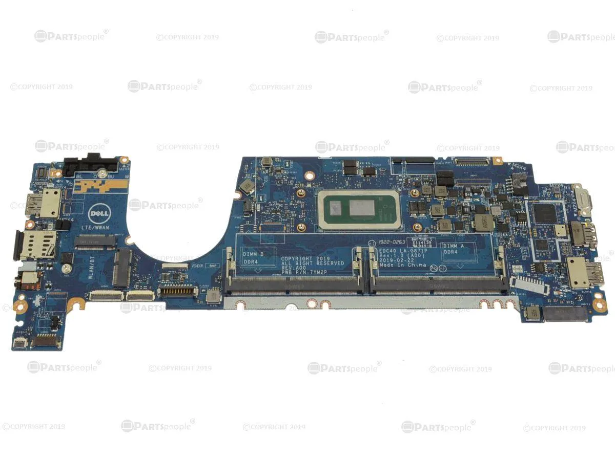 Dell Latitude 7400 laptop motherboard with onboard i5-8365U 1.6GHz processor