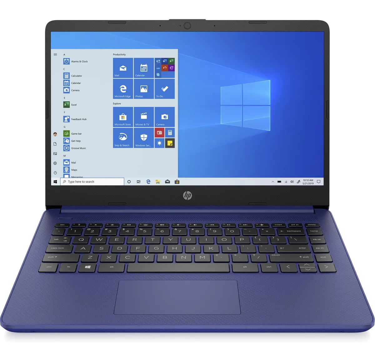 Indigo Blue HP 14 laptop with micro-edge display