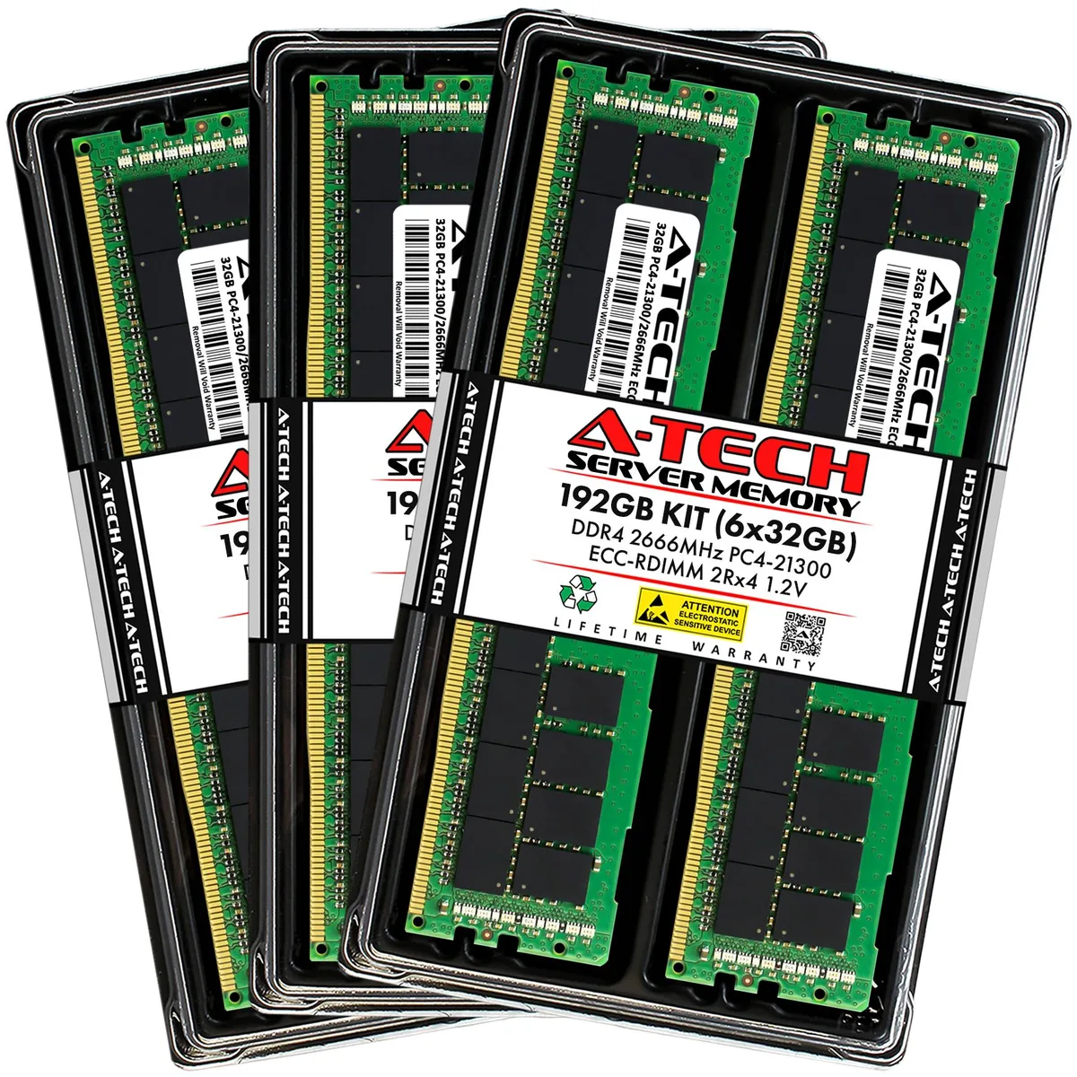 A-Tech A-Tech 192GB Kit (6x32GB) DDR4 2666 ECC RDIMM 288-Pin Memory Upgrade for Mac Pro 2019 — fotografia produktu
