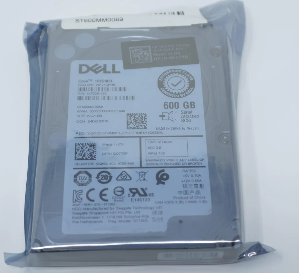 DELL DELL ST600MM0069 600GB 10000RPM 12Gb/s 2.5" SAS internal hard drive — foto del producto