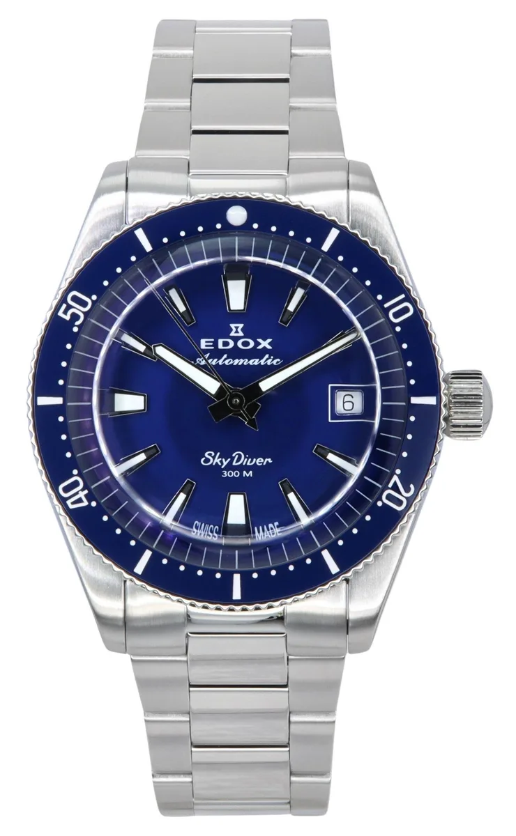 EDOX EDOX Skydiver 38 Limited Edition Blue Dial Automatic 300M Watch — fotografia produsului
