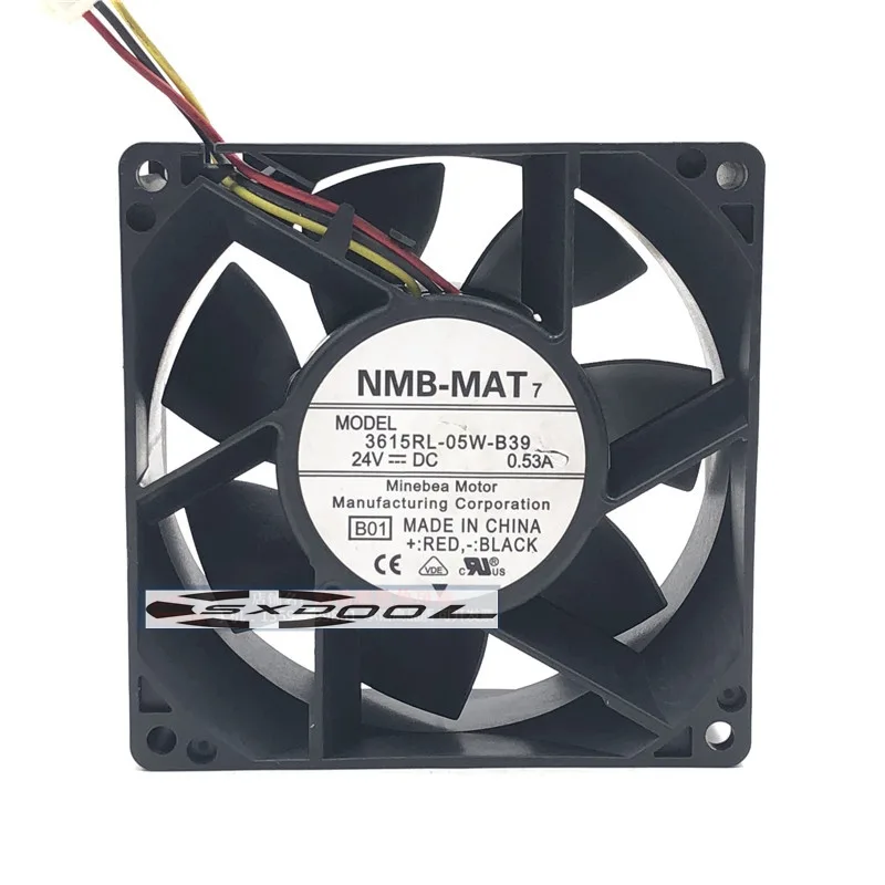 SXDOOL SXDOOL 3615RL-05W-B39 24V 0.53A 92x92x38mm 3-pin case fan — product photo
