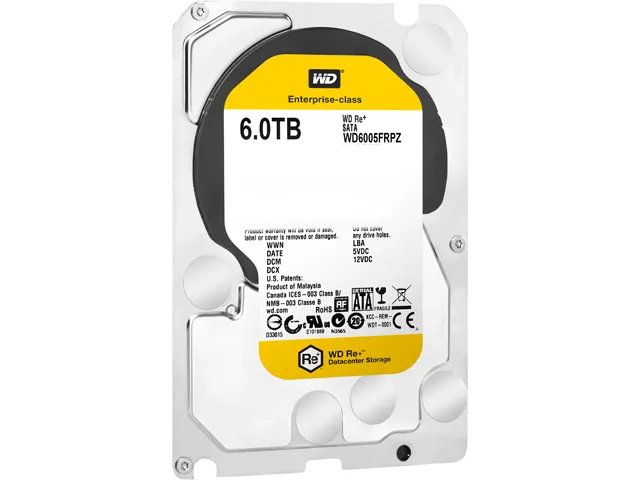 Silver 3.5 inch bare SATA hard drive rectangular metal casing