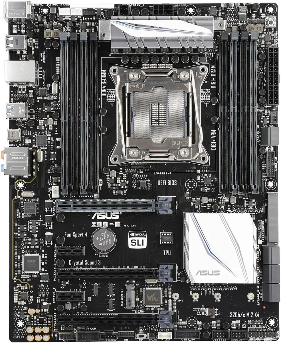 ATX motherboard with LGA 2011-v3 socket and DDR4 slots