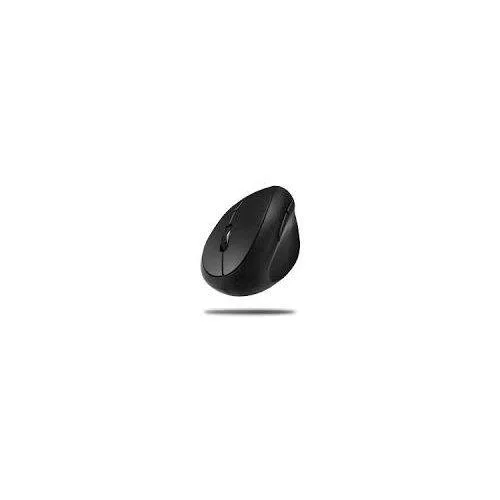 Black wireless vertical ergonomic mini mouse with six buttons and USB receiver