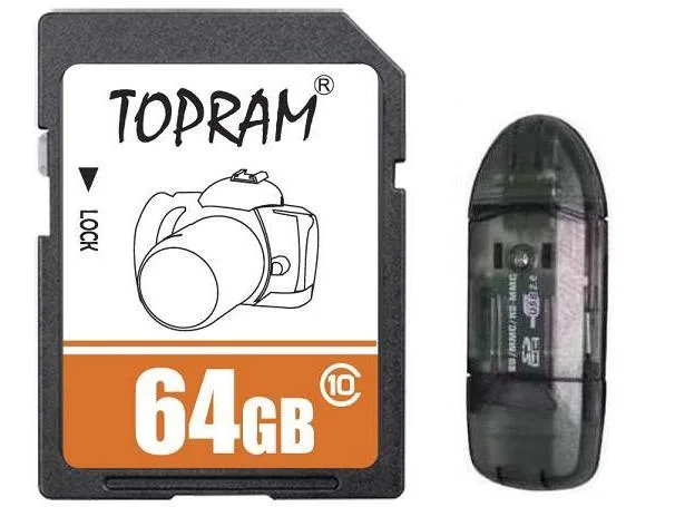 TOPRAM TOPRAM 64GB SDXC Class 10 UHS-1 446 20MB/s R1 Reader — ภาพสินค้า