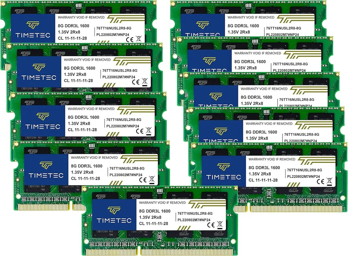 Timetec Timetec 80GB Kit (10x8GB) DDR3L/DDR3 1600MHz CL11 204-Pin SODIMM Laptop RAM — produktbilde