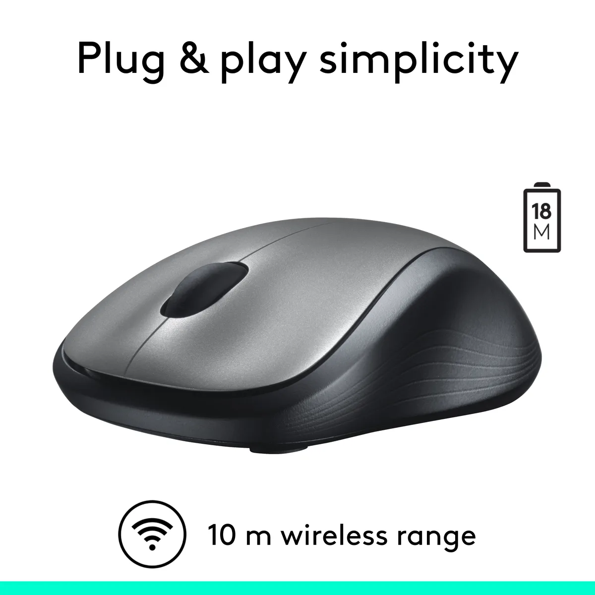 Logitech Logitech M310 910-001675 Dark Gray RF Wireless Optical Mouse — foto do produto