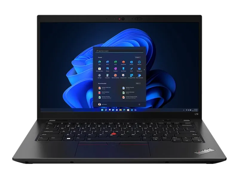 Black ThinkPad L14 laptop closed lid matte finish
