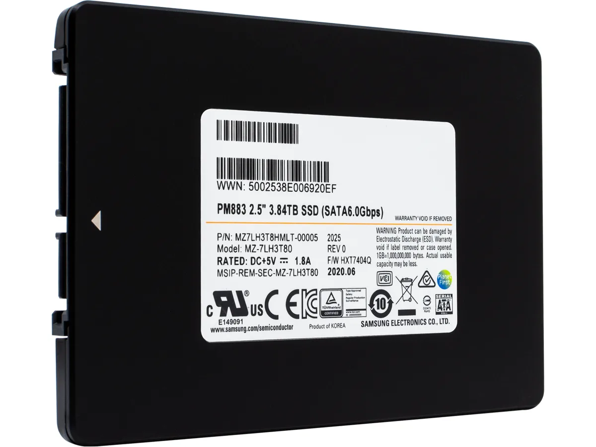 SAMSUNG SAMSUNG PM883 3.84TB SATA 6Gb/s 2.5-Inch Enterprise internal SSD — product photo
