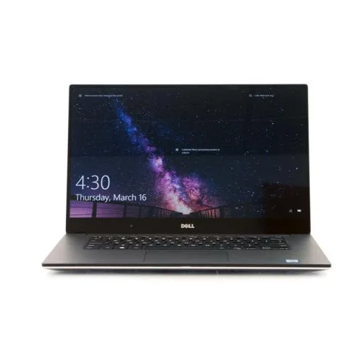 Silver Dell Precision 5520 laptop closed showing thin 15.4 inch form factor