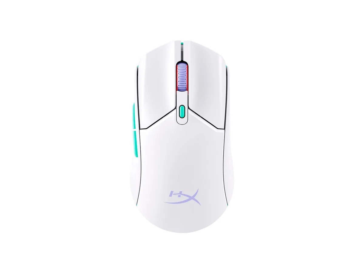 White wireless gaming mouse with honeycomb shell