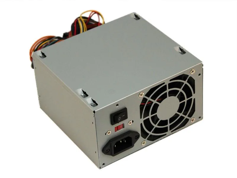 Grey ATX power supply unit with single fan