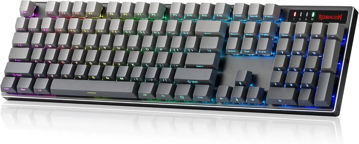 Full-size aluminium mechanical keyboard with gradient PBT keycaps and RGB backlighting