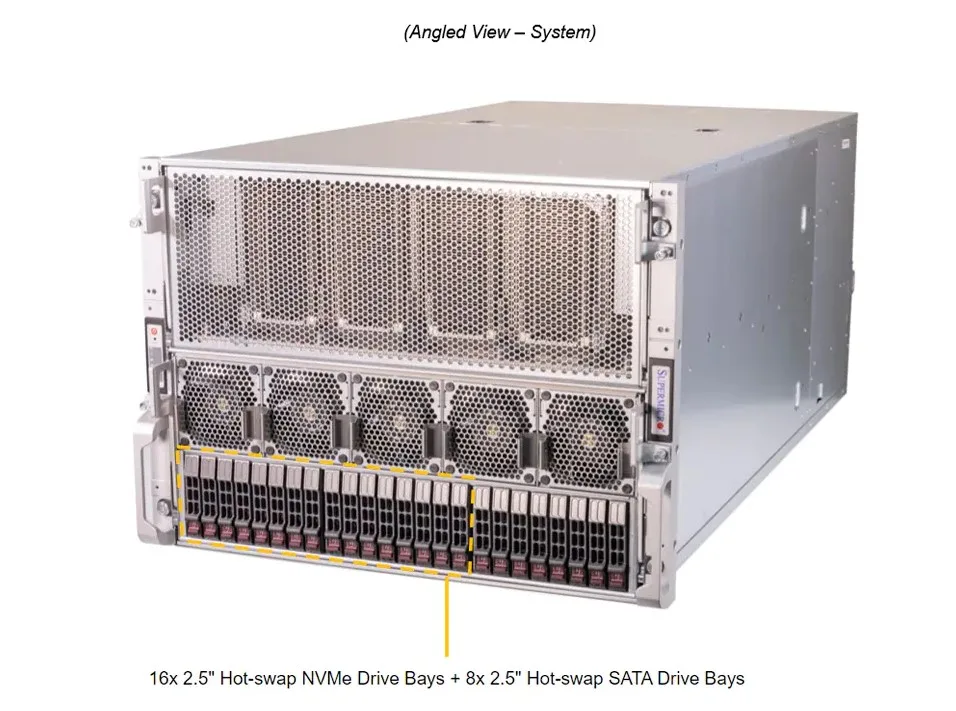 Supermicro Supermicro 821GE-TNHR-OTO-2 rack server, dual Xeon 8490H 60C, 2TB DDR5, 8× H100 80G — product photo