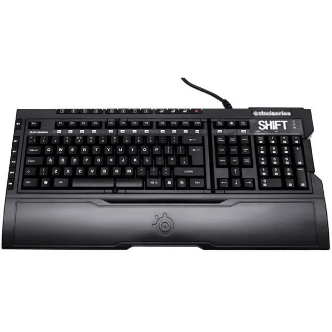Black wired gaming keyboard with Medal of Honor key labels and 8 function keys