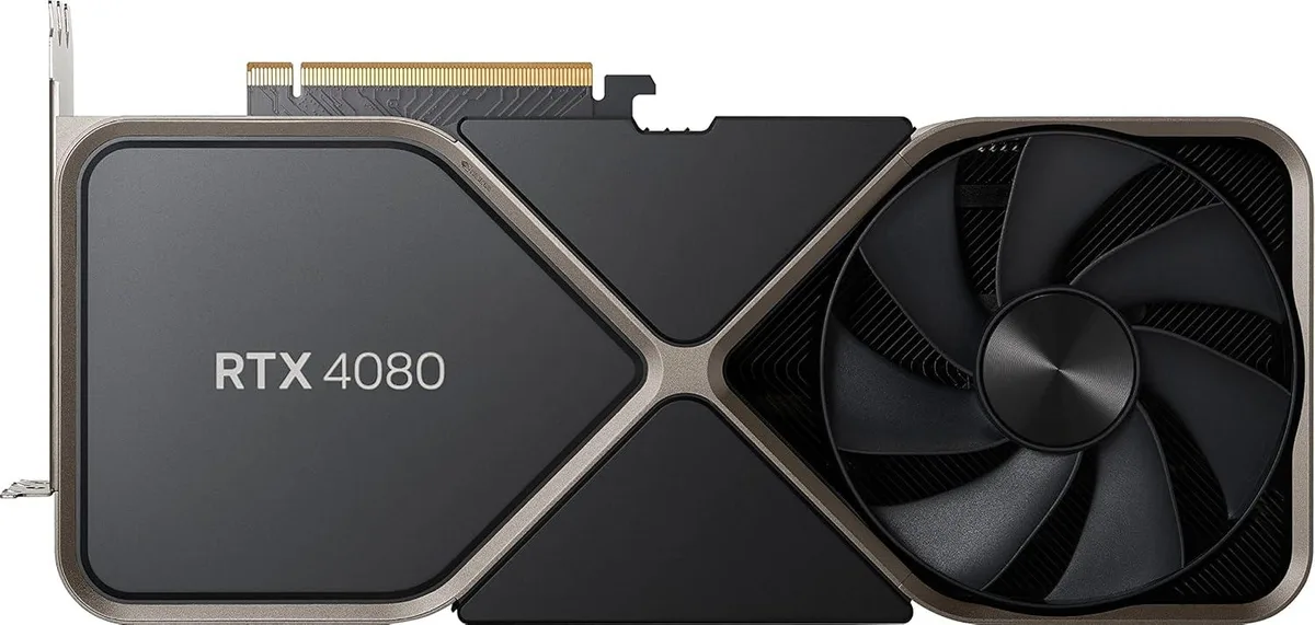 NVIDIA GeForce RTX 4080 Founders Edition graphics card, silver dual-fan cooler, PCIe 4.0 x16, 16GB GDDR6X
