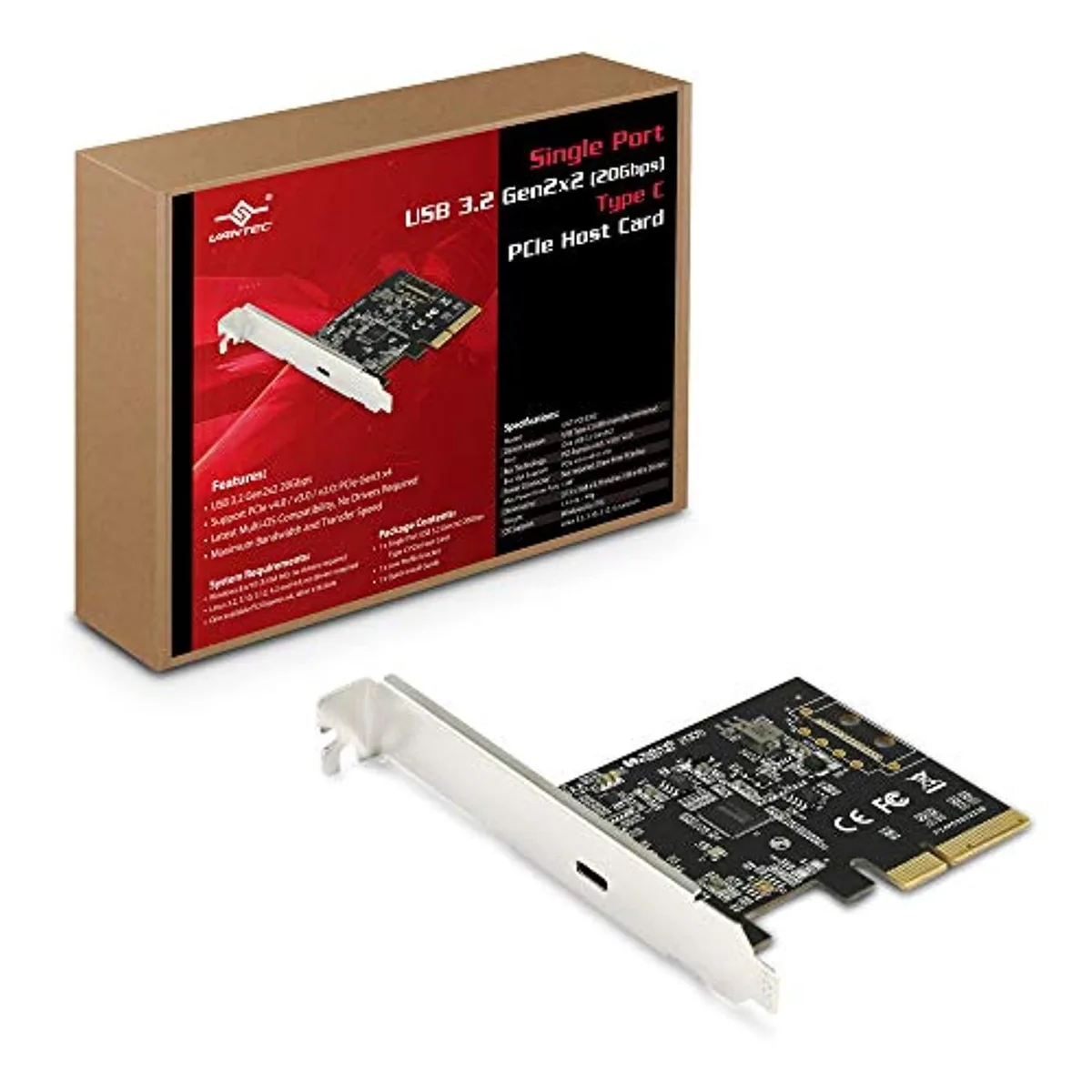 Vantec Vantec UGT-PCE320C USB 3.2 Gen2x2 20Gbps Type C PCIe host card — ภาพสินค้า