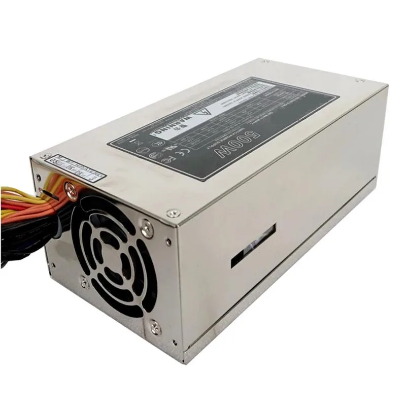 KHACHIMO ENH-2150-1 500W ATX power supply, 2U silver metal box with rear fan grille