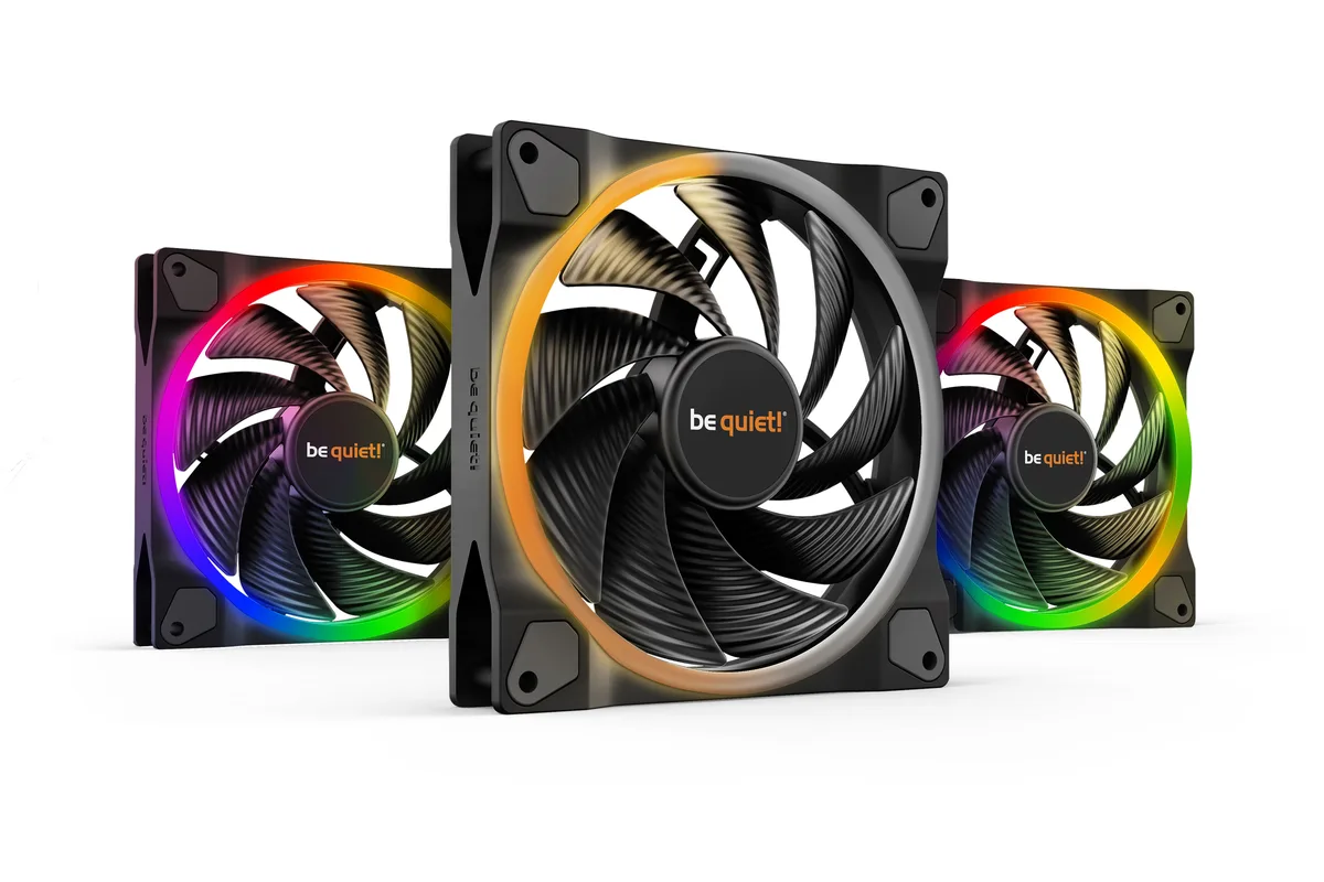 be quiet! be quiet! BL077 Light Wings 120mm PWM High-Speed 3-Pack Case Fans — foto do produto