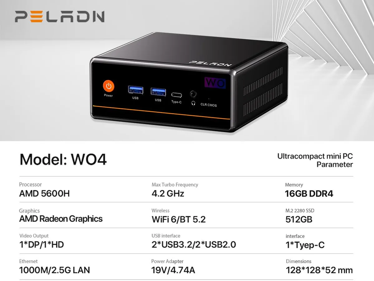 TRYCOO TRYCOO AMD Ryzen 5 5600H 16GB 512GB barebone mini PC — fotografija izdelka