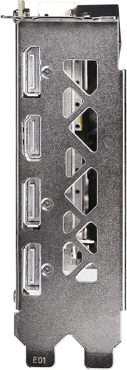 Black dual-fan graphics card with silver backplate and EVGA branding