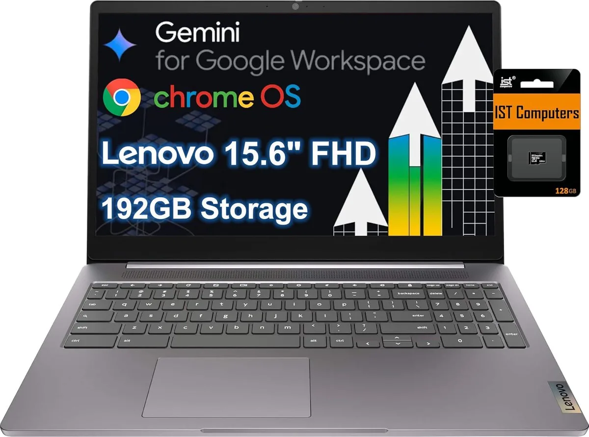 Lenovo Lenovo IdeaPad 3 Chrome 15IJL6 laptop, 15.6" FHD, Celeron N4500, 4GB LPDDR4x, 192GB storage — photo du produit