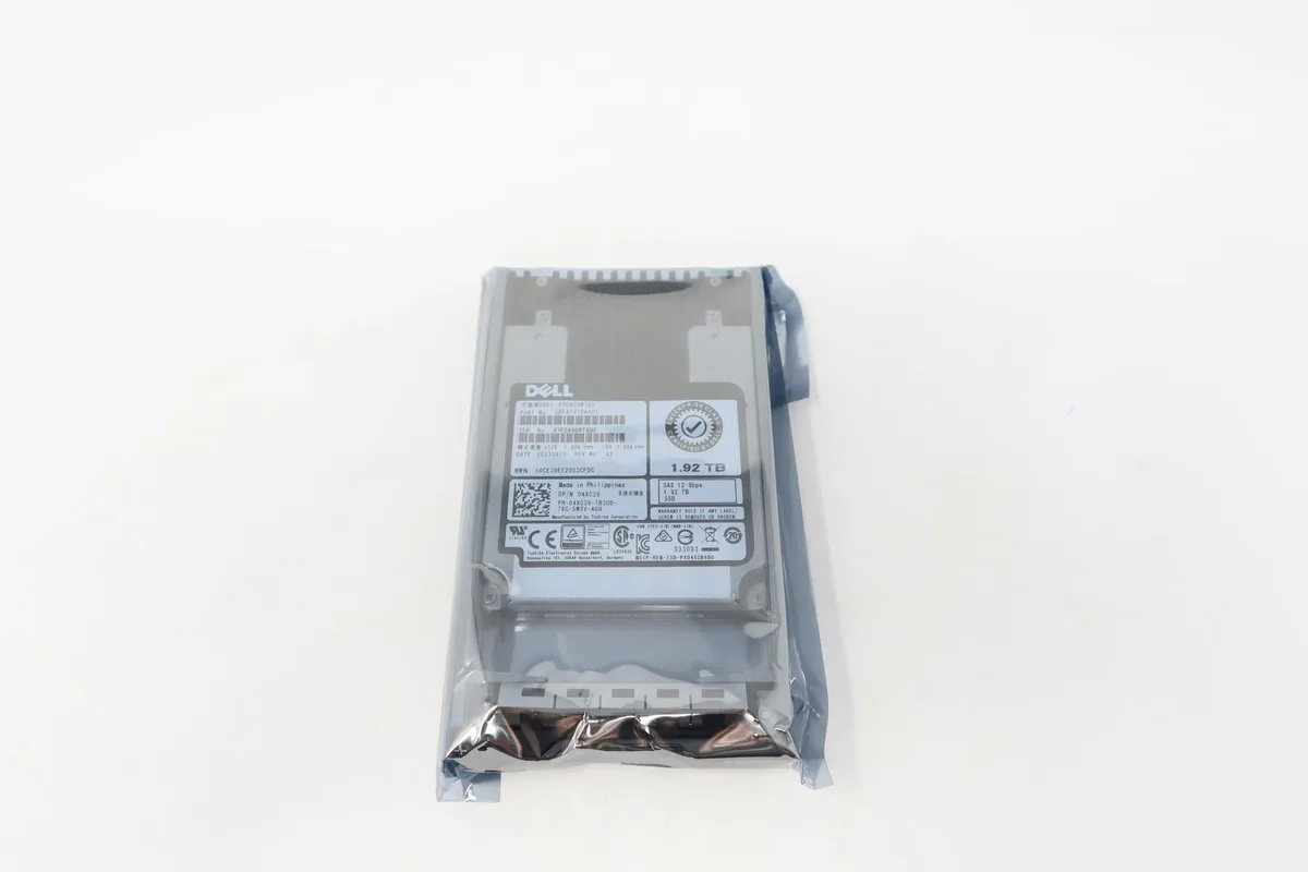 Silver 2.5 inch SAS solid state drive with label