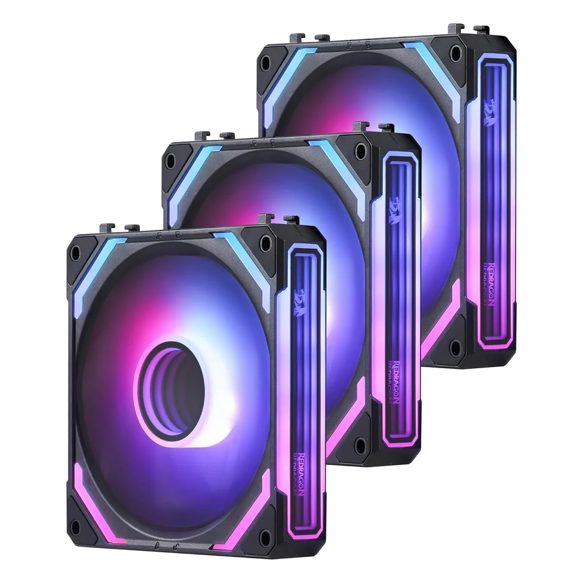 Redragon Redragon GCF012 Reverse 120mm ARGB Case Fan 3 Pack White Black — product photo