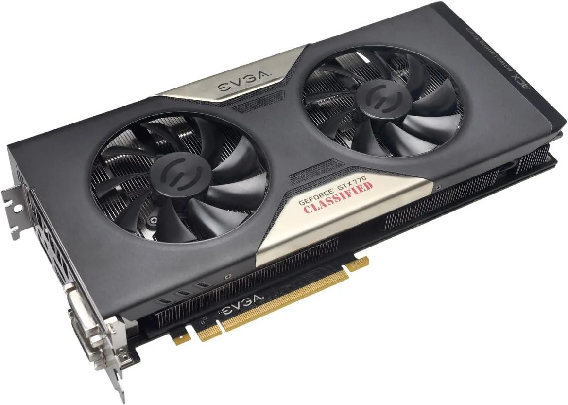 EVGA GeForce GTX 770 Dual Classified graphics card with dual-fan ACX cooler and metal backplate