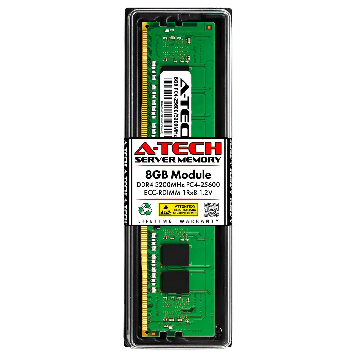 A-Tech A-Tech 8GB 1Rx8 DDR4 3200 ECC REG RDIMM 288-Pin Server RAM — product photo
