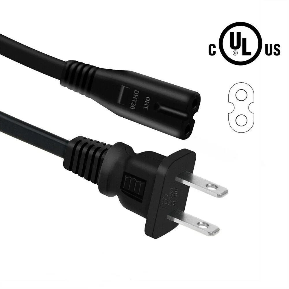 ABLEGRID ABLEGRID 3.2ft White AC Power Cord 2-Prong — Produktfoto
