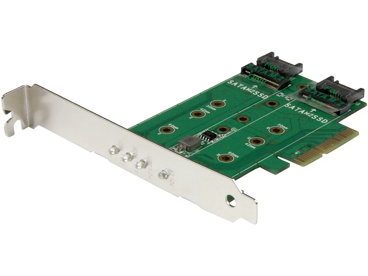 STARTECH STARTECH PEXM2SAT32N1 3-port M.2 hard drive adapter 1 NVMe 2 SATA — 商品照片