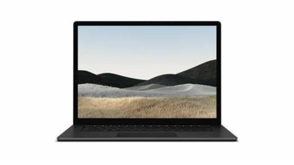 Matte Black 13.5 inch touchscreen laptop with sleek ultra-thin design