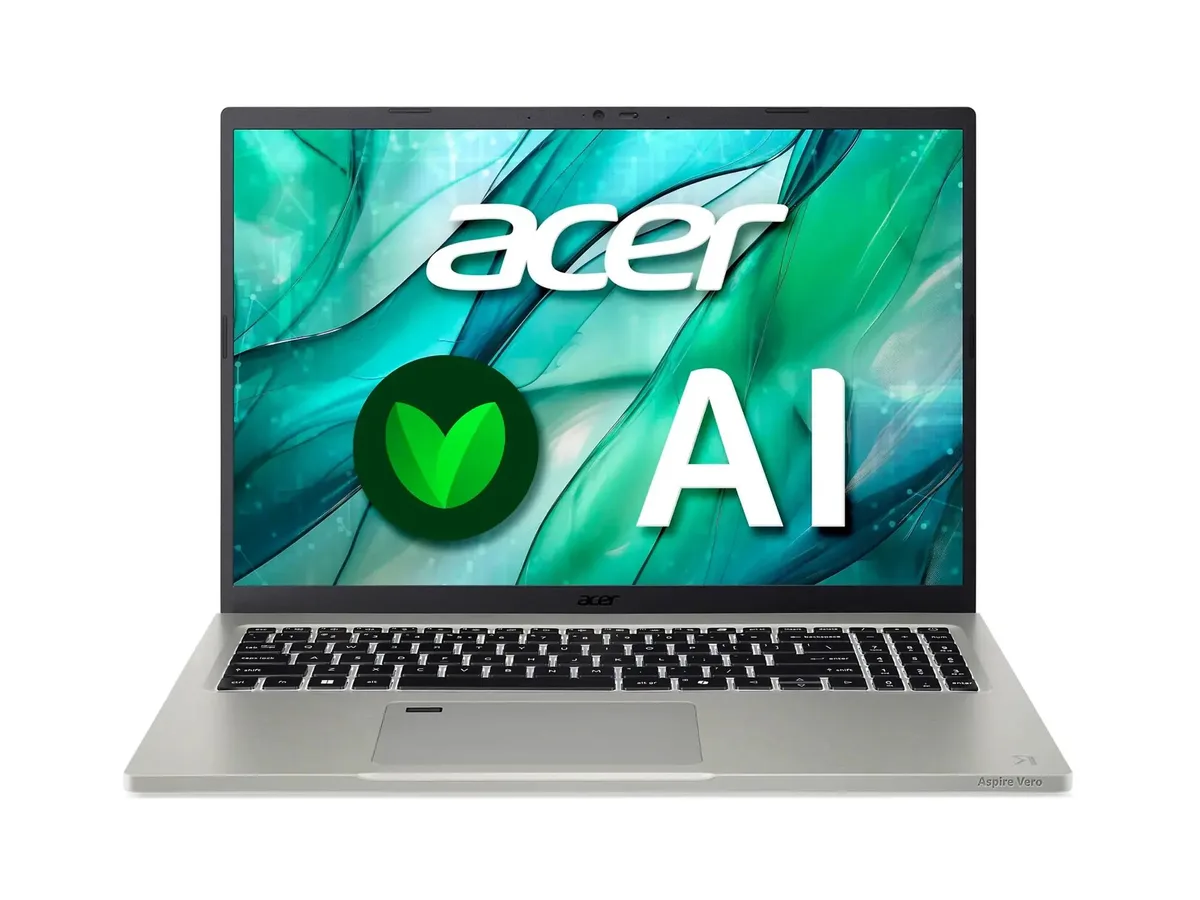 Gray 16-inch laptop with matte finish and thin bezels