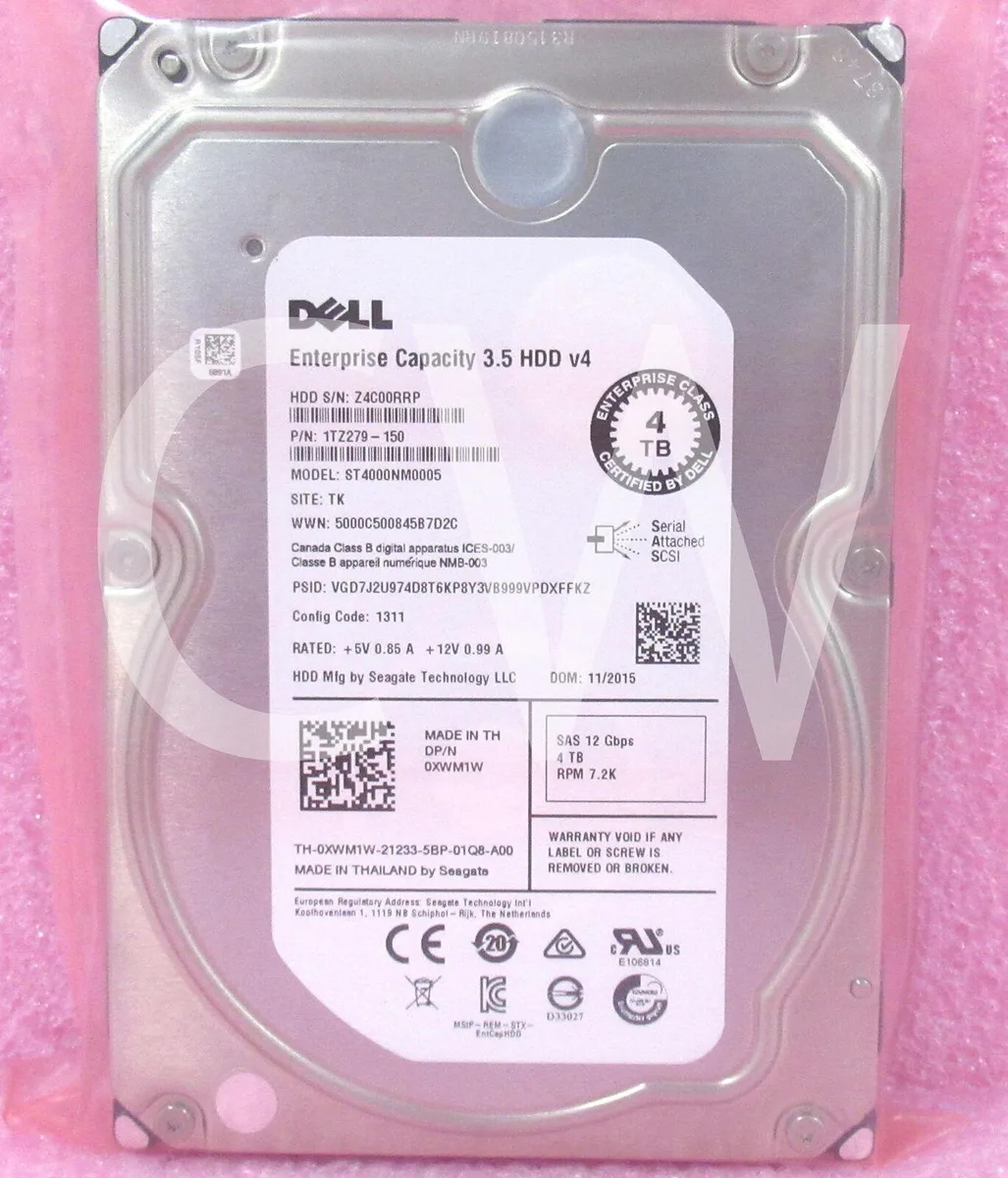 DELL DELL ST4000NM0005 4TB 7200RPM SAS 12Gbps 3.5in internal hard drive — 商品写真