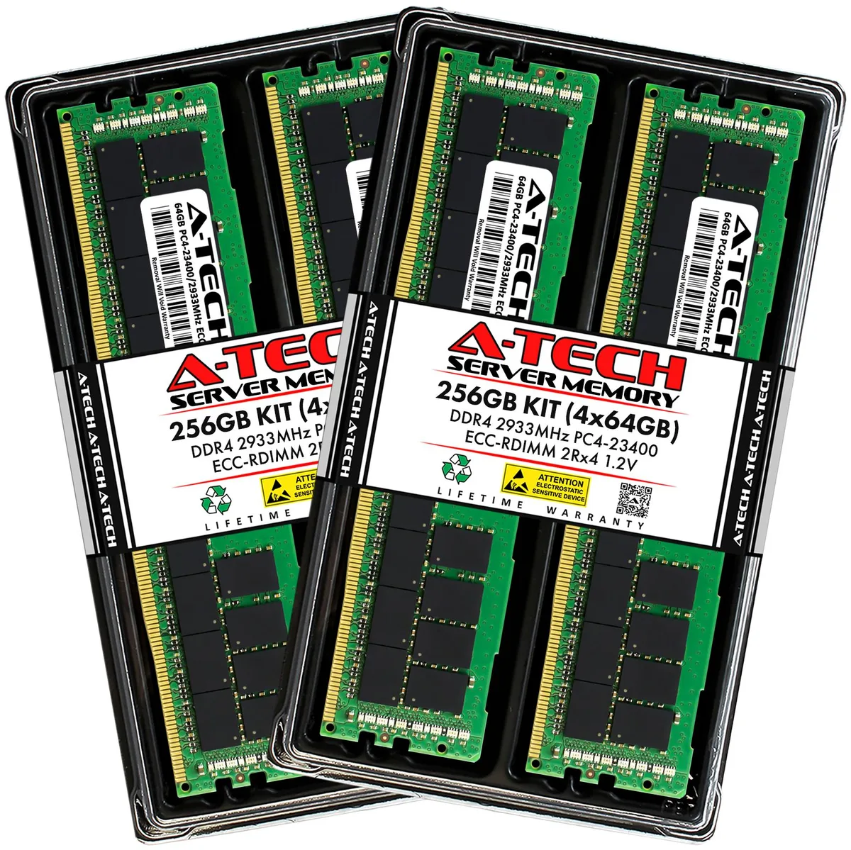 A-Tech A-Tech 256GB (4x64GB) DDR4 2933 ECC RDIMM 2Rx4 Server RAM — product photo