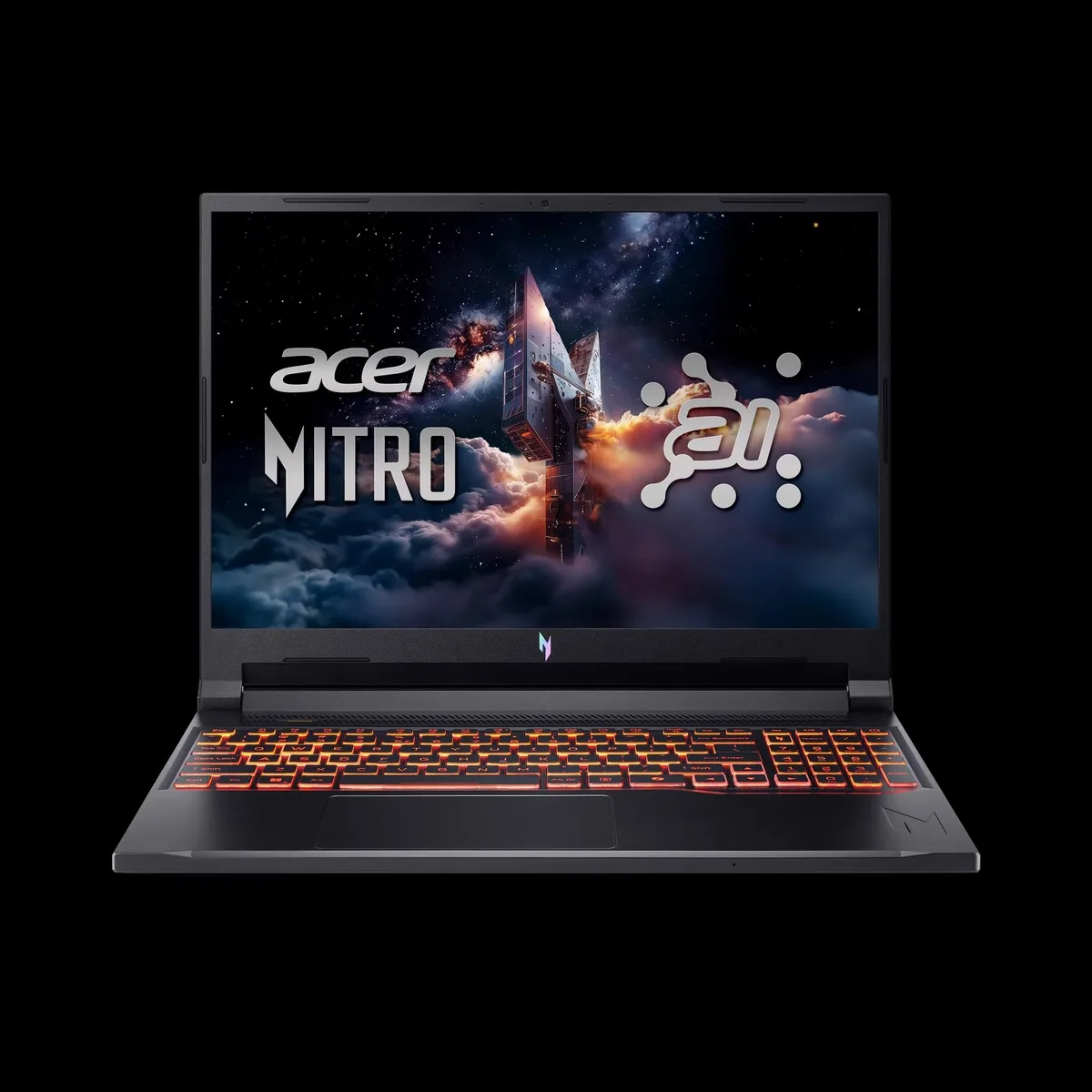Black 16 inch gaming laptop with WUXGA IPS display and RGB backlit keyboard