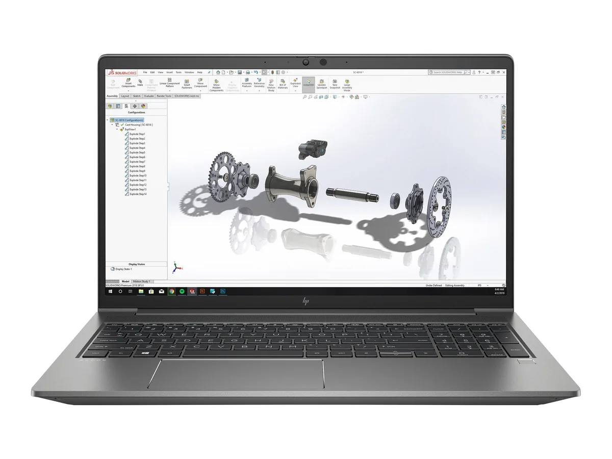 Gray HP ZBook Power G8 15.6 inch laptop with minor scratches and dents