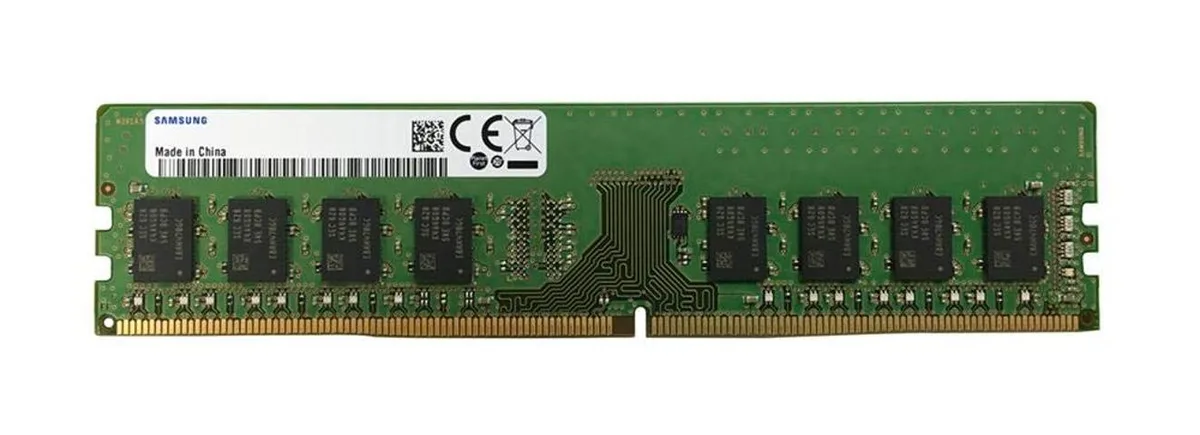 Two black 288-pin DIMM modules on green PCB