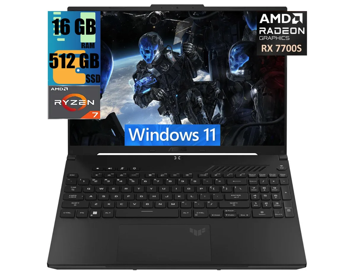 Grey ASUS TUF A16 gaming laptop with 16 inch display