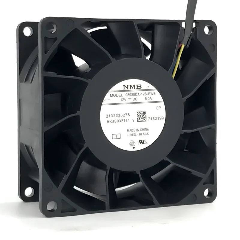 Zyvpee Zyvpee 08038DA-12S-EWE 80x38mm 12V 5.0A 4-wire ball bearing case fan — foto do produto