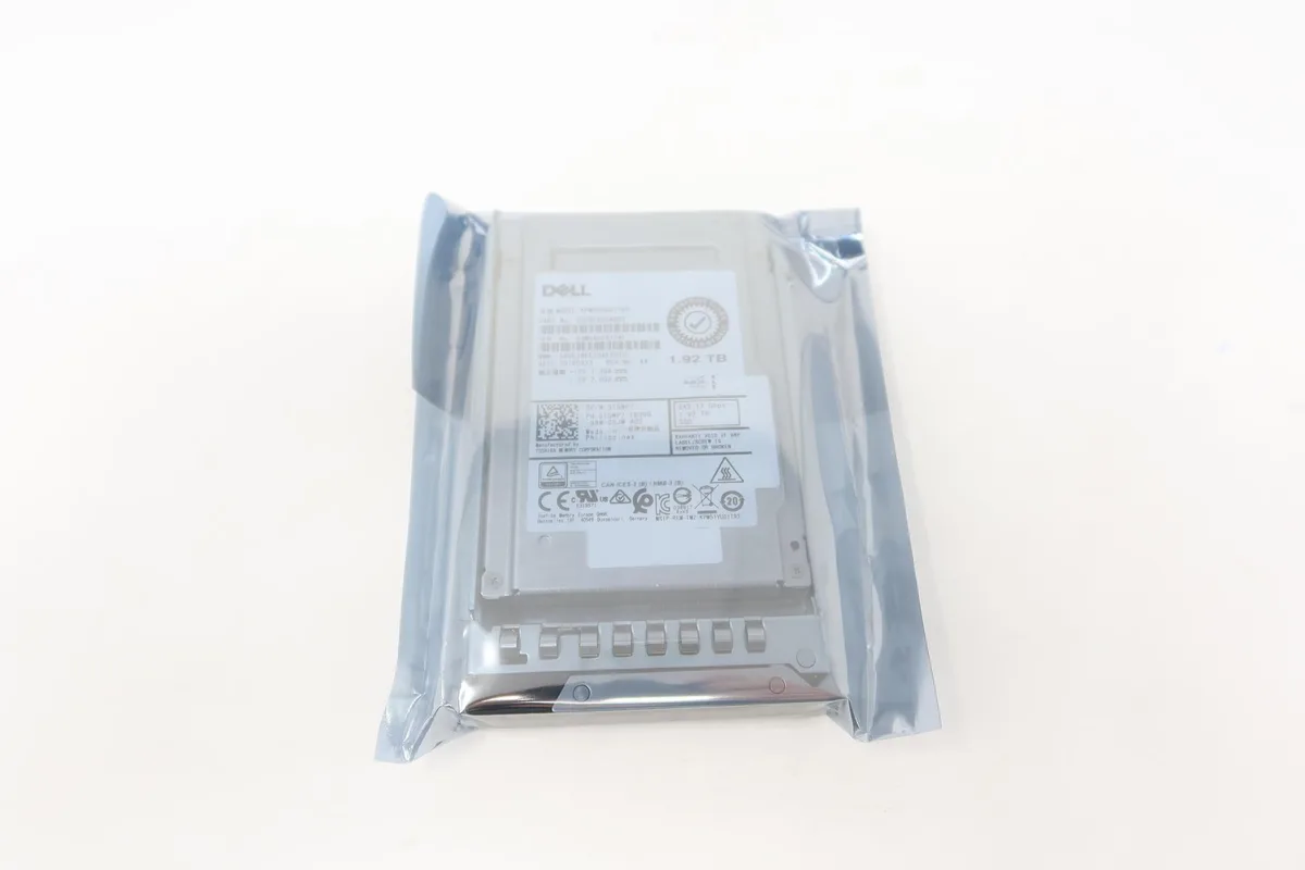 Dell 2.5 inch SAS SSD in silver metal caddy tray