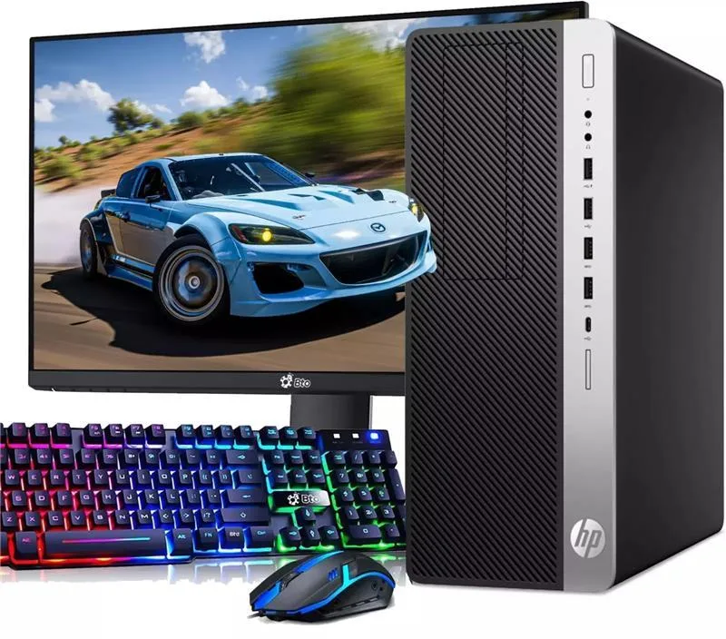 HP HP EliteDesk 800 G3 Gaming PC i5-6500 16GB 1TB GT1030 24" Monitor WiFi RGB KB&M Win11 Pro — صورة المنتج